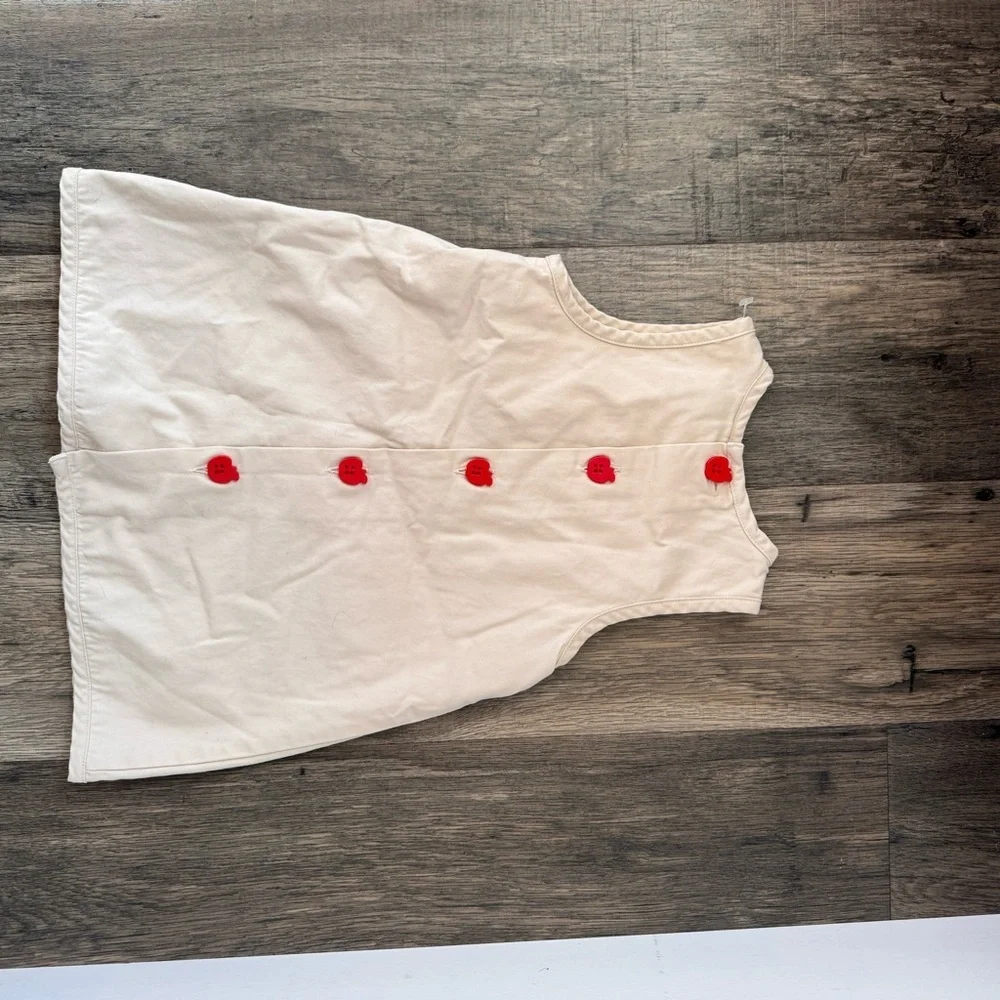 GAP Cream Sleeveless Tank Dress with Red Detail